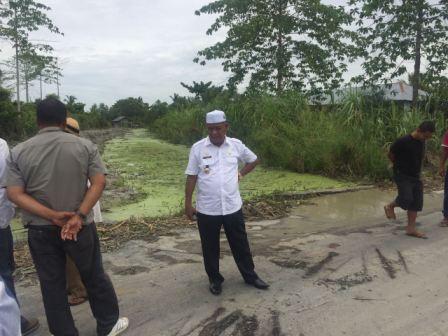 Tinjau Lokasi Banjir, Wabup Rohil Minta Warga Sama-Sama Jaga Kebersihan